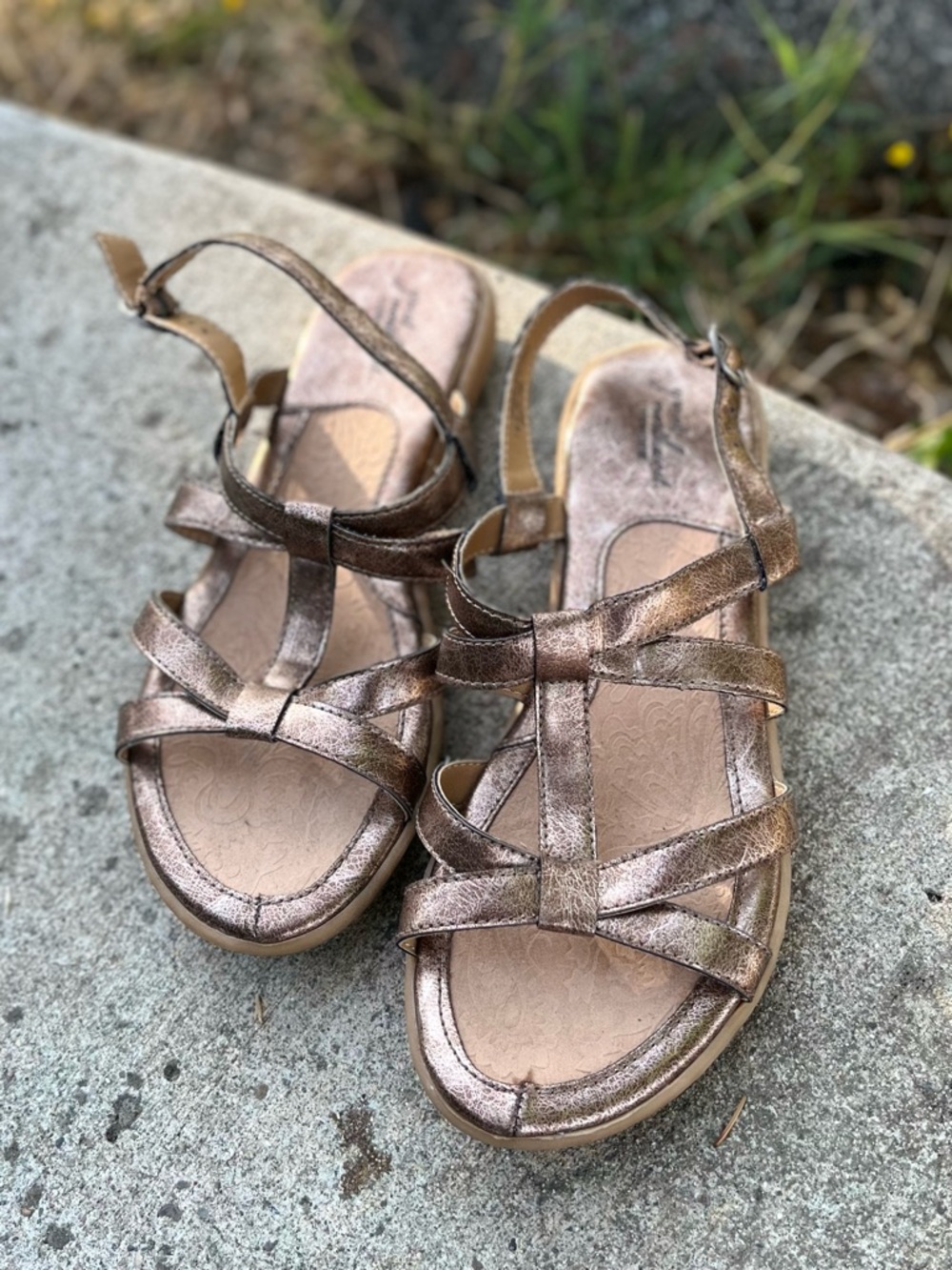 Great Northwest Clothing Company Metallic Bronze Strappy Sandals